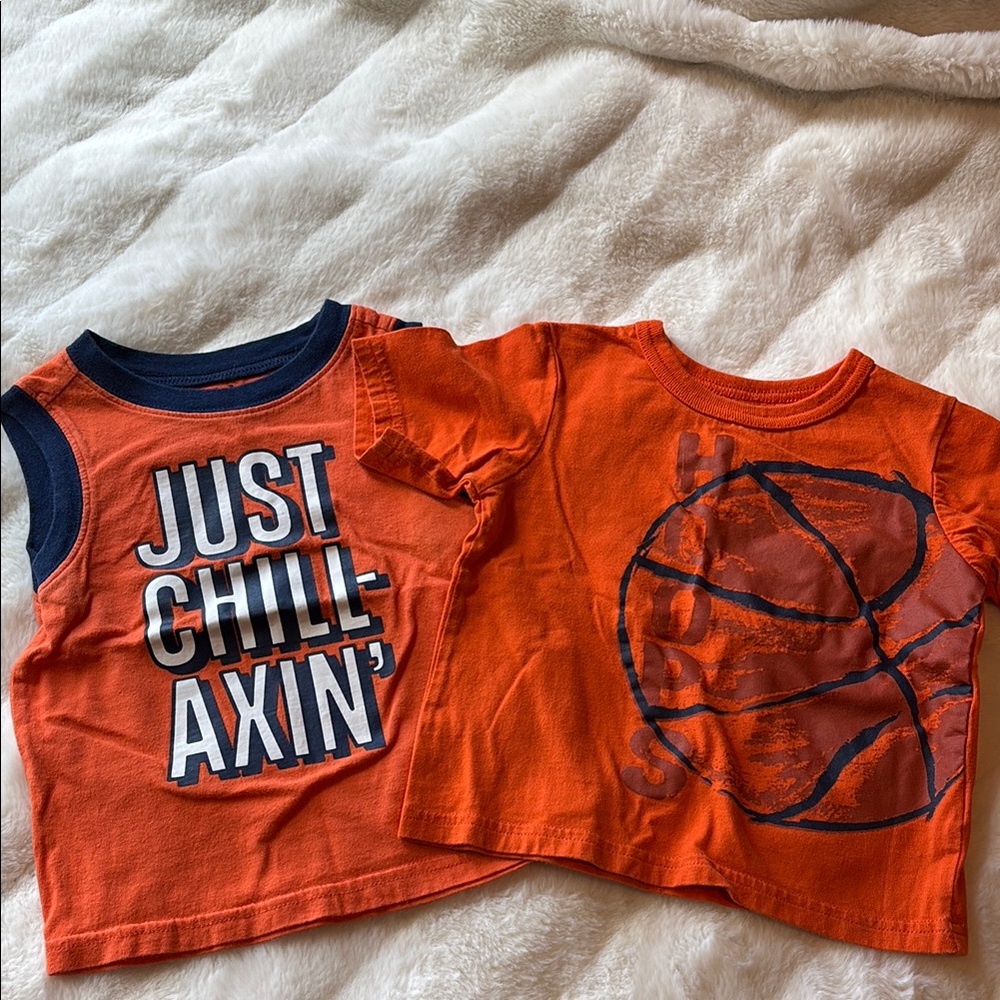Orange Kids Basketball Graphic T-Shirts